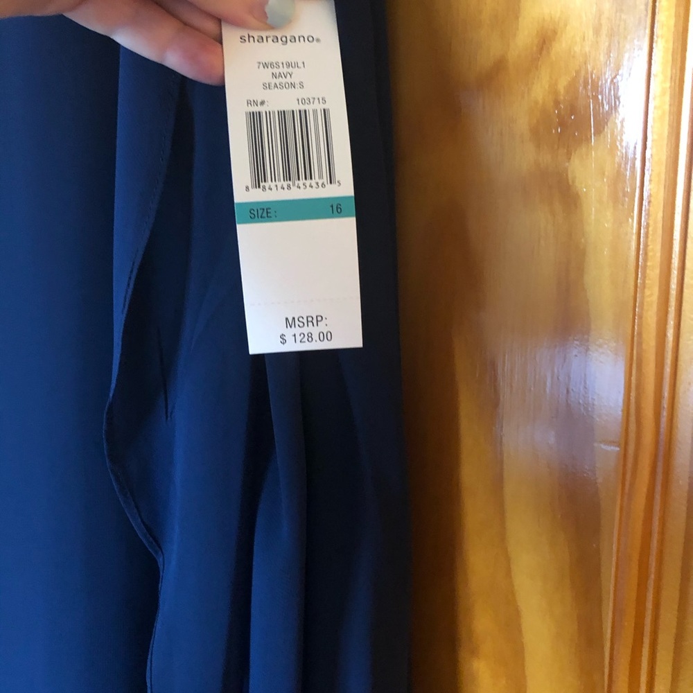 NWT Sharagano Navy Hi-Low Dress size 16 - Picture 4 of 5